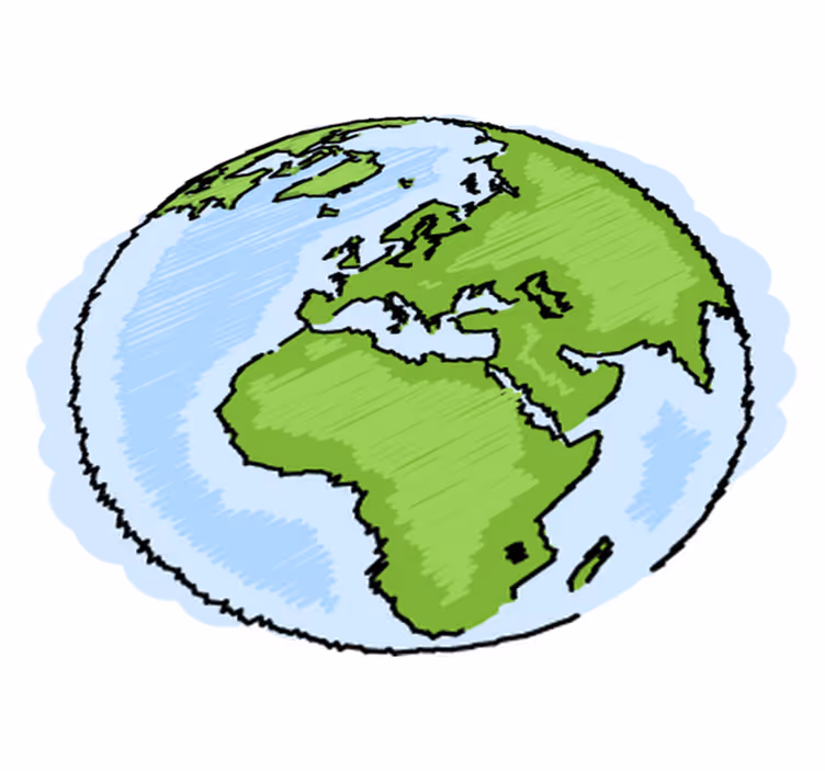 Kids vinyl rug featuring a green and blue worldmap - TenStickers