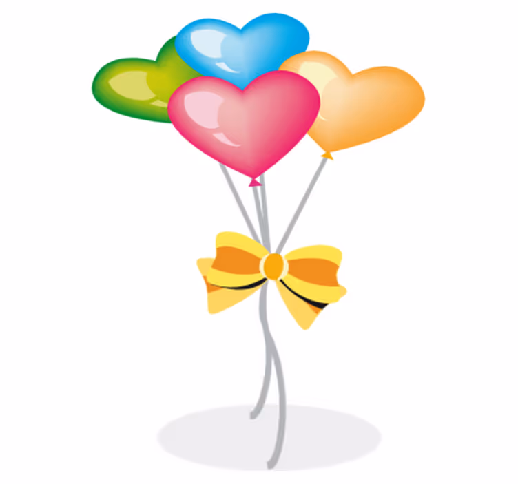 Kids vinyl rug with heart-shaped balloons - TenStickers