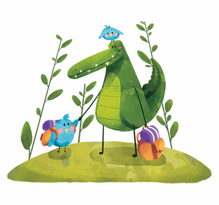 Kids vinyl rug swamp companions - TenStickers