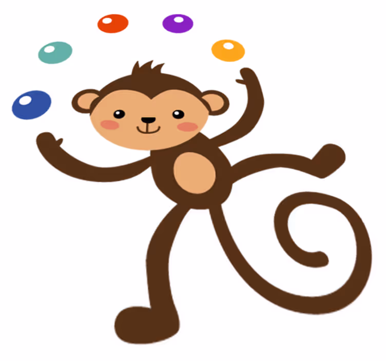 Kids vinyl rug juggling monkey - TenStickers