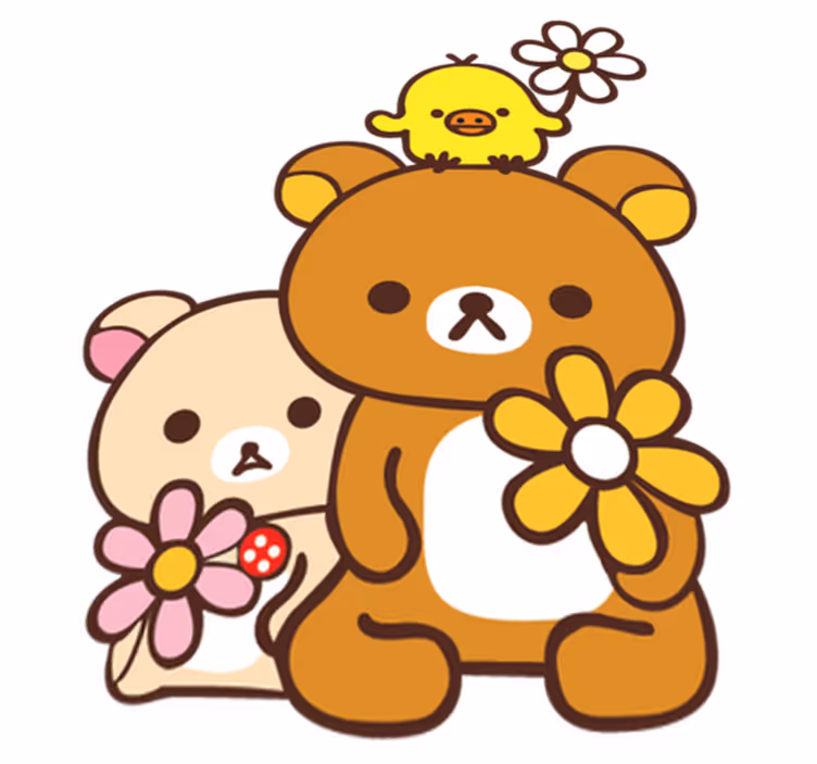 Kids vinyl rug baby bears and a bird - TenStickers