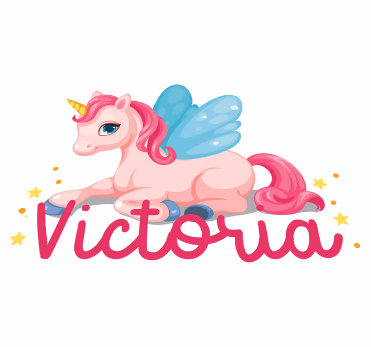 Kids vinyl rug funny pink joyful unicorn - TenStickers