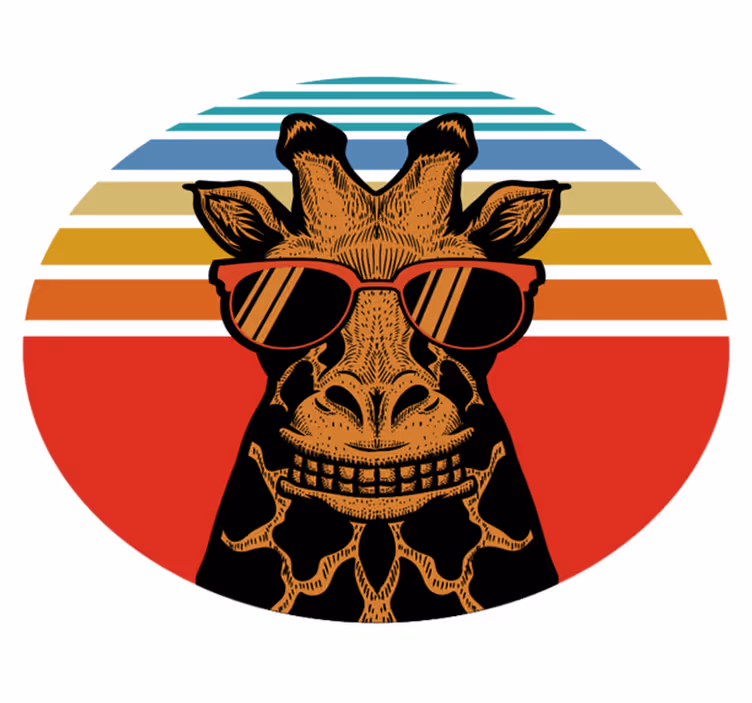 Bedroom vinyl rug hipster giraffe design - TenStickers