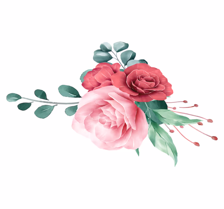 Bedroom vinyl rug peony bouquet design - TenStickers