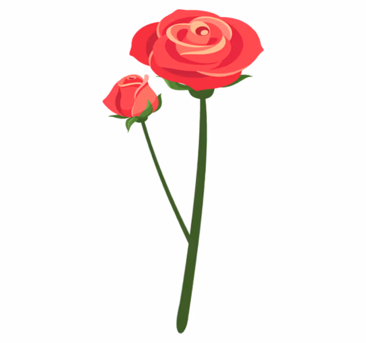 Bedroom vinyl rug with 3d rose design - TenStickers