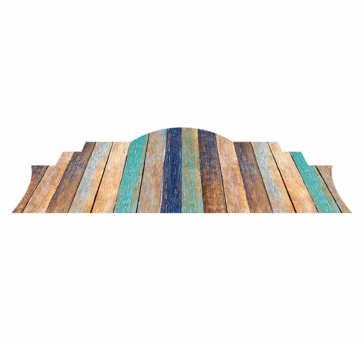 Bedroom vinyl rug with brown wood planks design - TenStickers