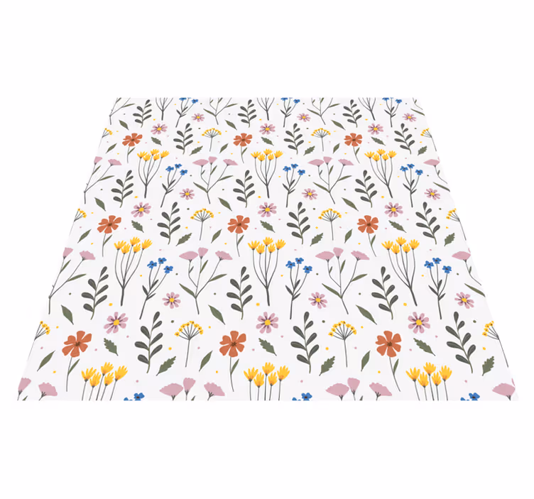 Bedroom vinyl rug with multicolor flower pattern - TenStickers