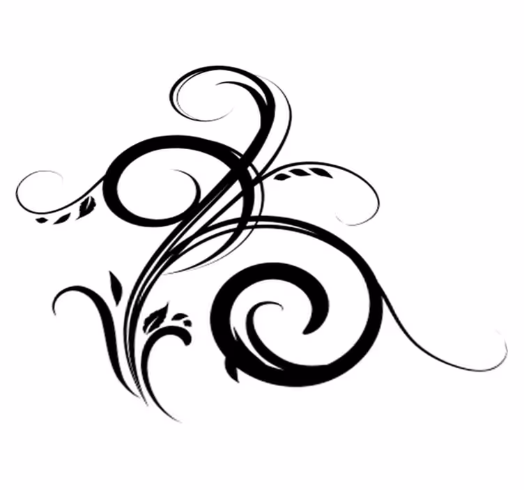 Bedroom vinyl rug decorative filigree plant - TenStickers
