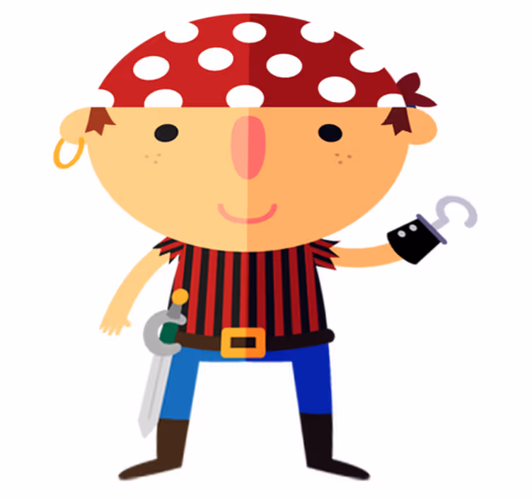 Kids vinyl rug with pirate illustration - TenStickers