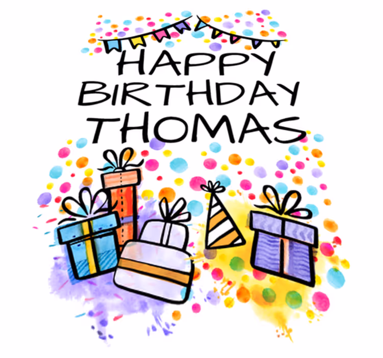 Kids vinyl rug personalised happy birthday - TenStickers