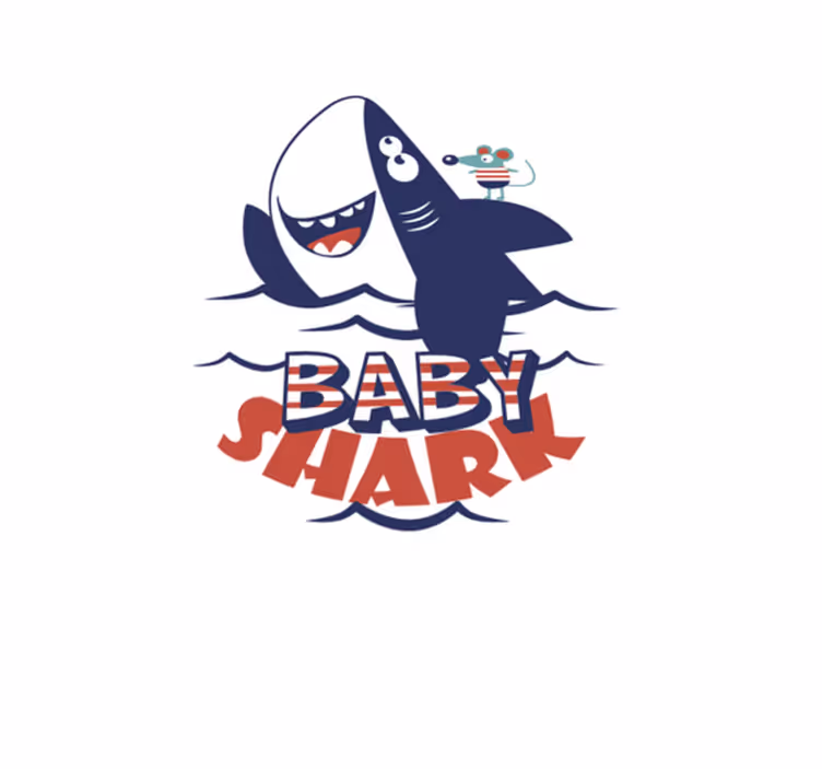 Kids vinyl rug baby shark fun design - TenStickers