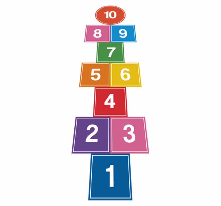 Vinyl rug gaming colorful hopscotch - TenStickers