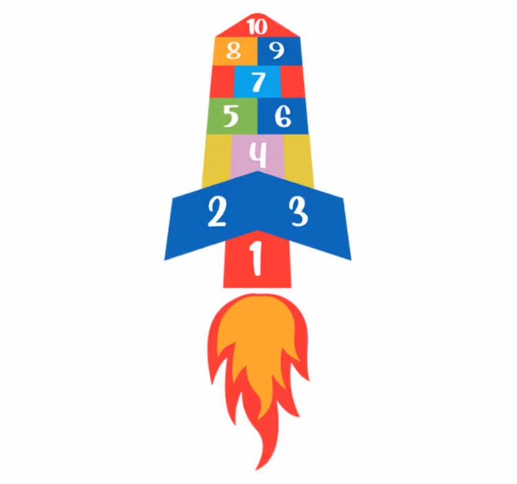 Vinyl rug gaming hopscotch rocket - TenStickers
