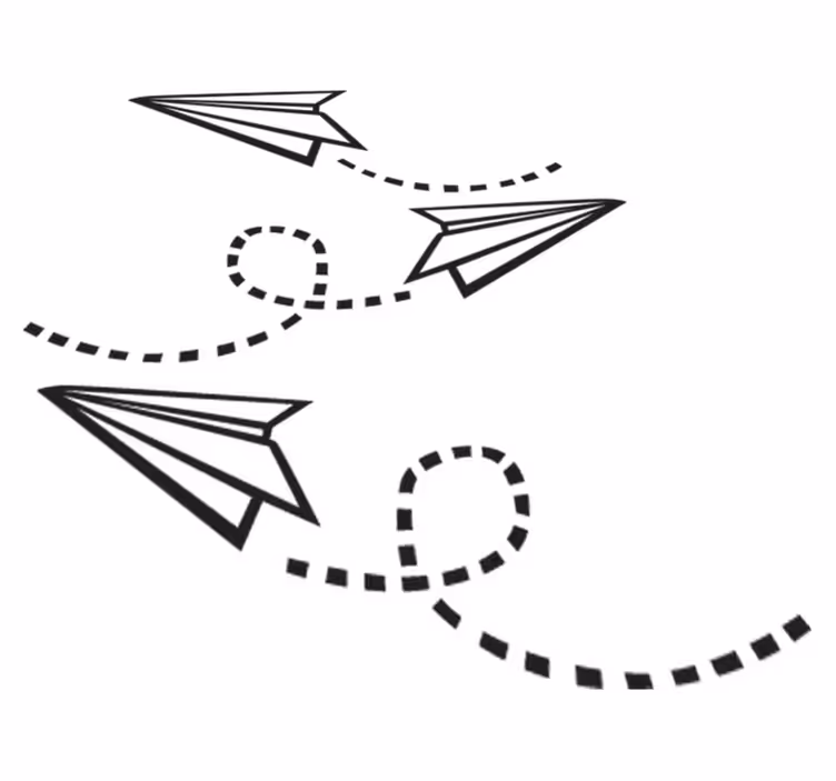 Vinyl rug gaming paper airplane decor - TenStickers
