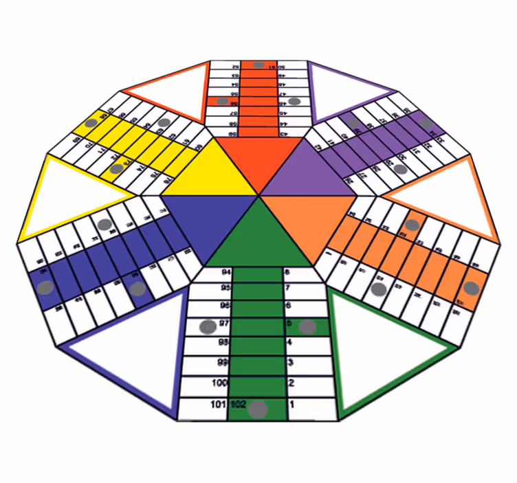 Vinyl rug gaming geometric parchis board adhesive - TenStickers