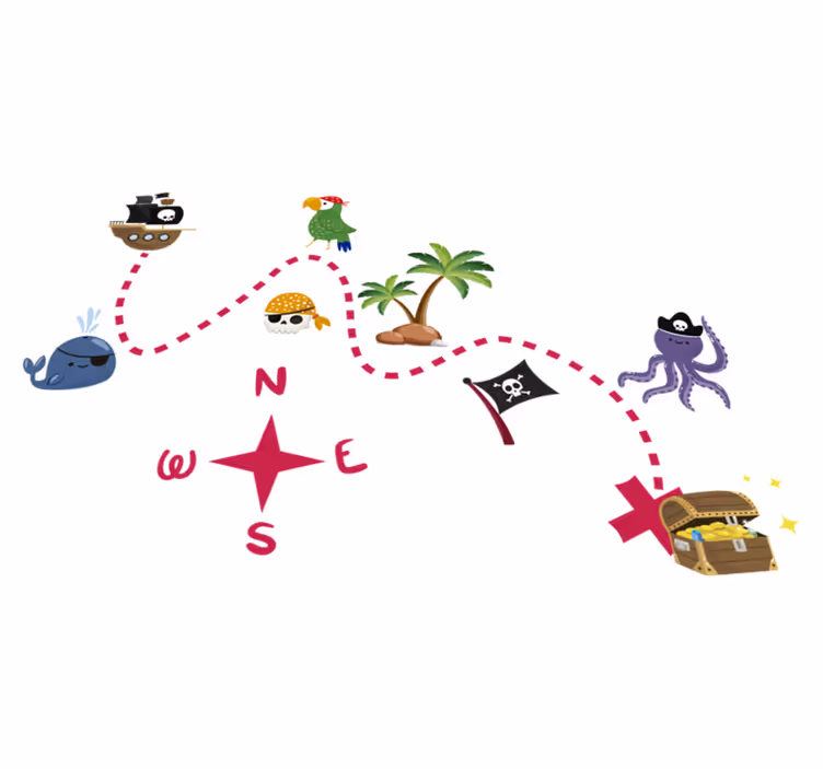 Vinyl rug gaming treasure map - TenStickers