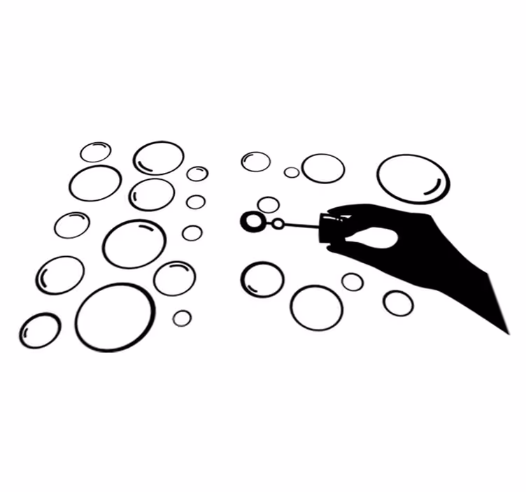 Vinyl rug gaming bubble hand silhouette decor - TenStickers