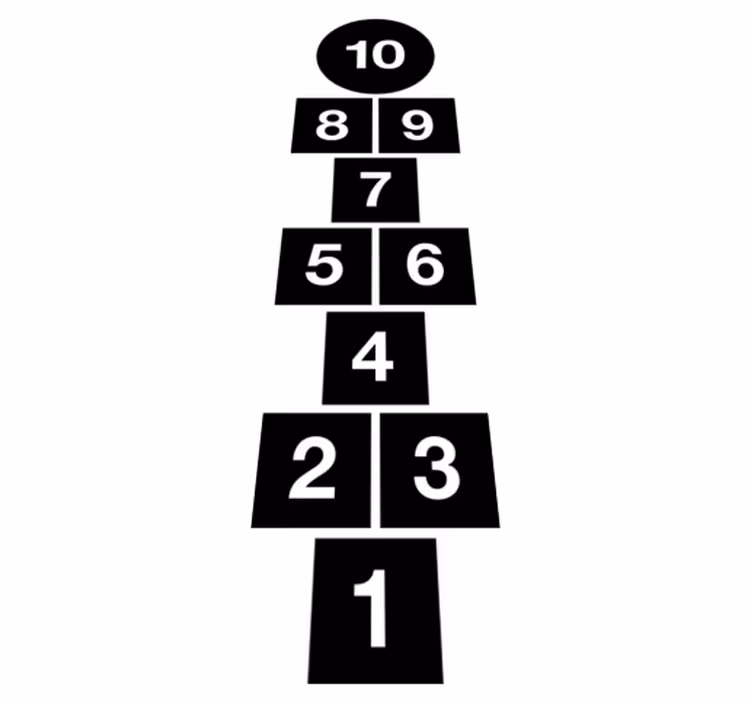 Vinyl rug gaming hopscotch squares design - TenStickers