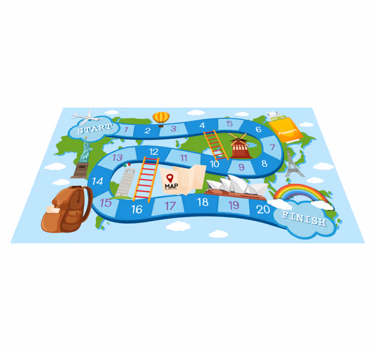 Vinyl rug gaming board game around the globe - TenStickers