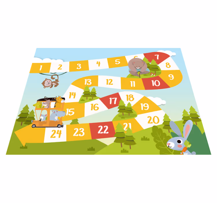Vinyl rug gaming wildlife cartoon board game - TenStickers