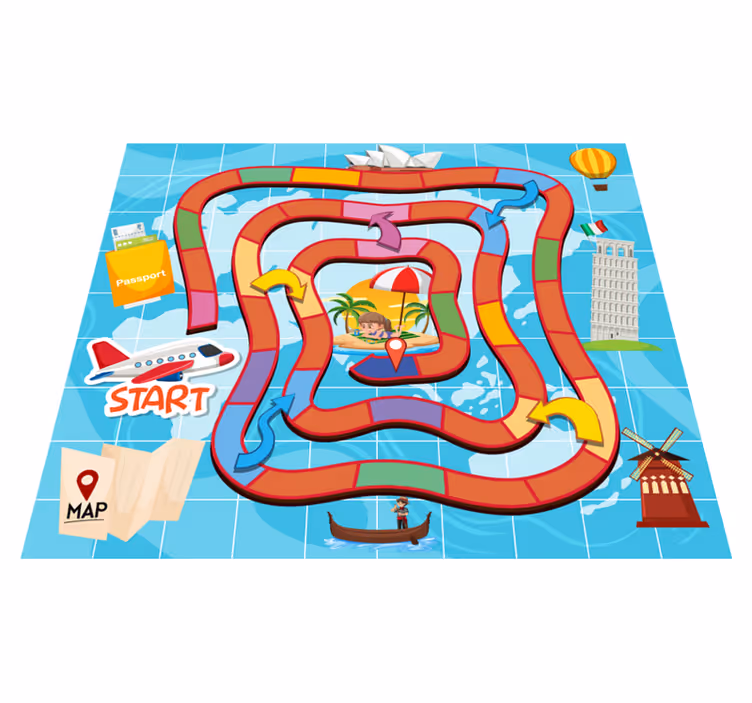 Vinyl rug gaming for board game journeys - TenStickers