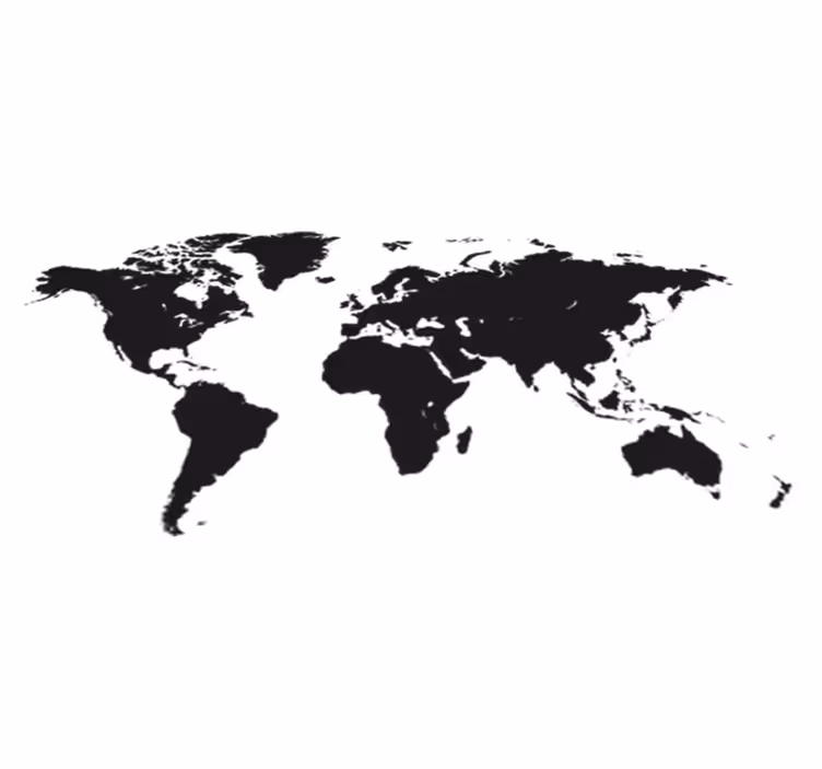 World map vinyl rug decorative world map rug - TenStickers