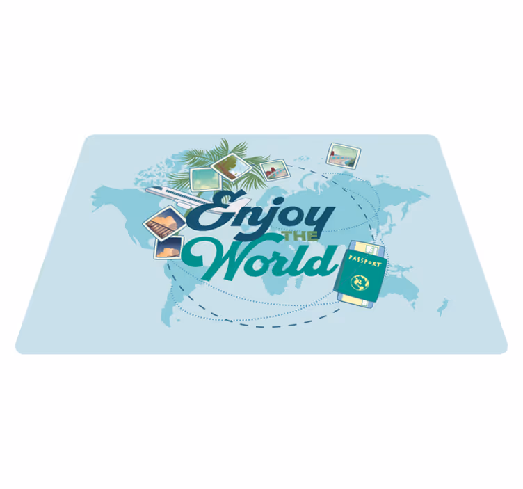 World map vinyl rug enjoy the world's beauty - TenStickers