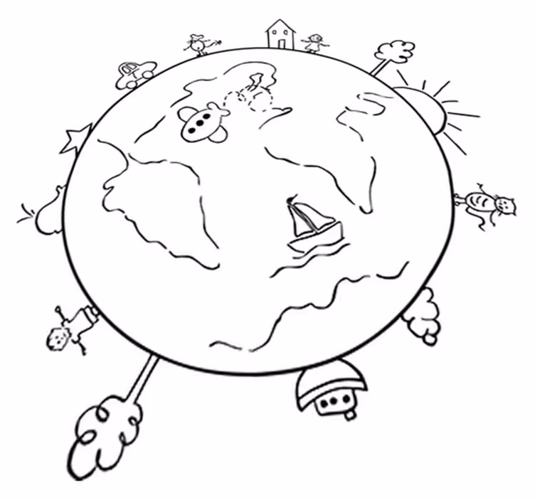 Kids vinyl rug world map travel design - TenStickers