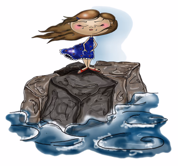 Kids vinyl rug girl at sea - TenStickers