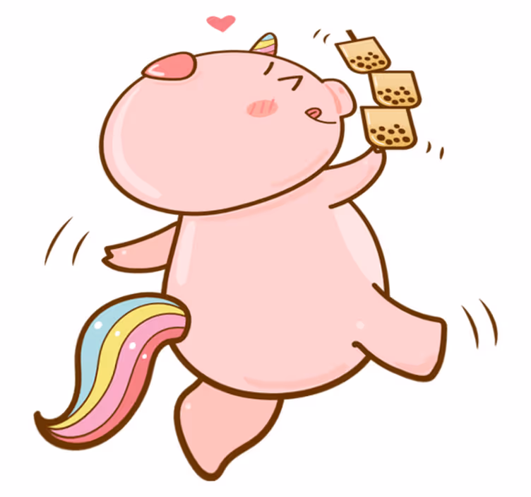 Kids vinyl rug featuring cartoon pig unicorn - TenStickers
