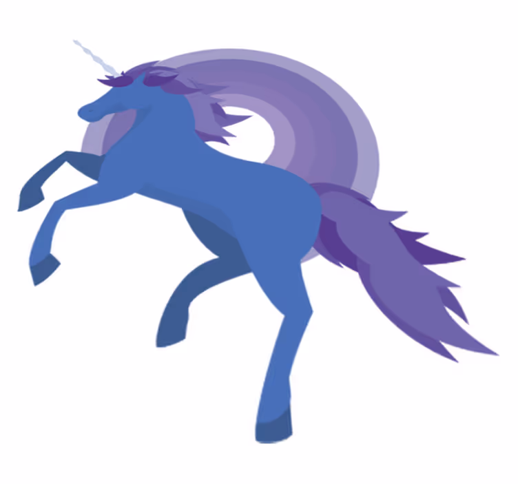 Kids vinyl rug blue and purple unicorn design - TenStickers