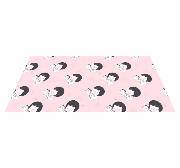 Kids vinyl rug baby zebra and bear design - TenStickers