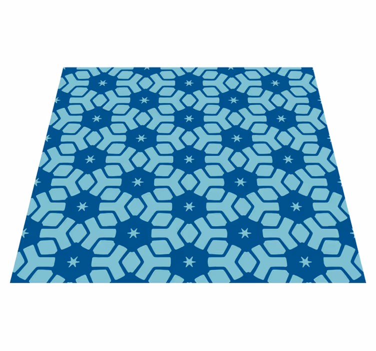 Vinyl rug bathroom blue tile design - TenStickers