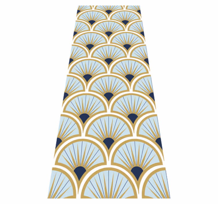 Vinyl rug bathroom in art deco blue shades - TenStickers