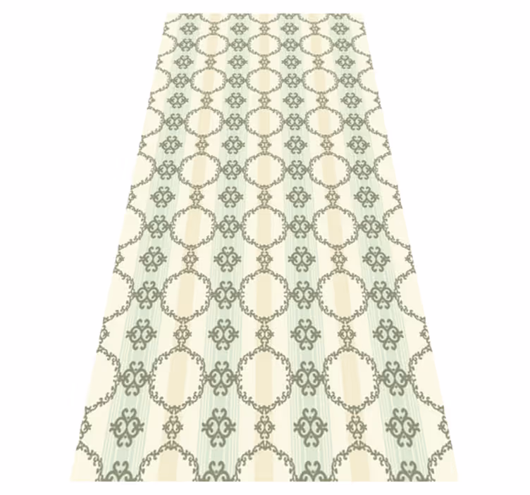 Vinyl rug bathroom vintage french striped floral design - TenStickers