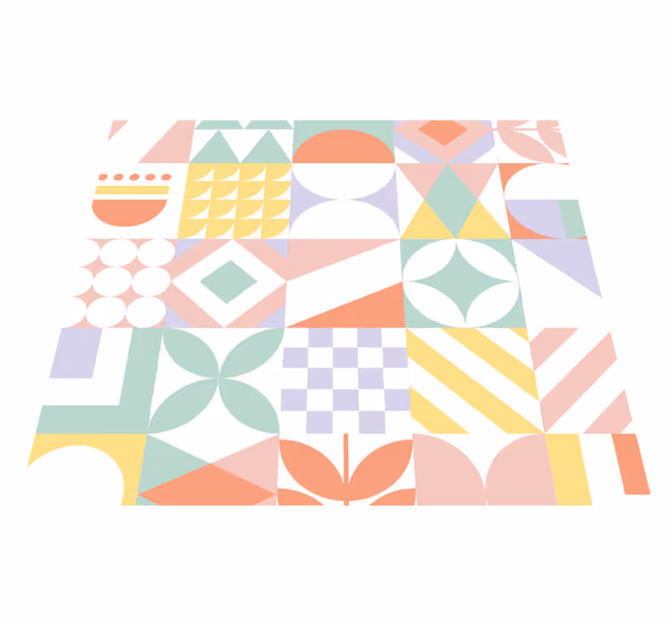 Vinyl rug bathroom in unique shapes - TenStickers