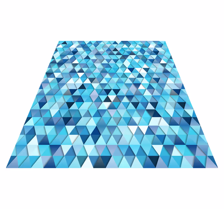 Vinyl rug bathroom geometric blue abstract design - TenStickers