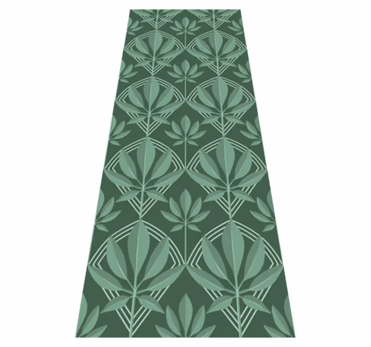 Vinyl rug bathroom art deco small bottle green leaves - TenStickers