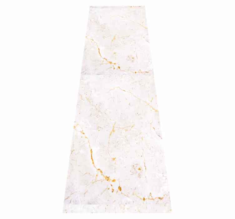 Vinyl rug bathroom gray and gold marble - TenStickers