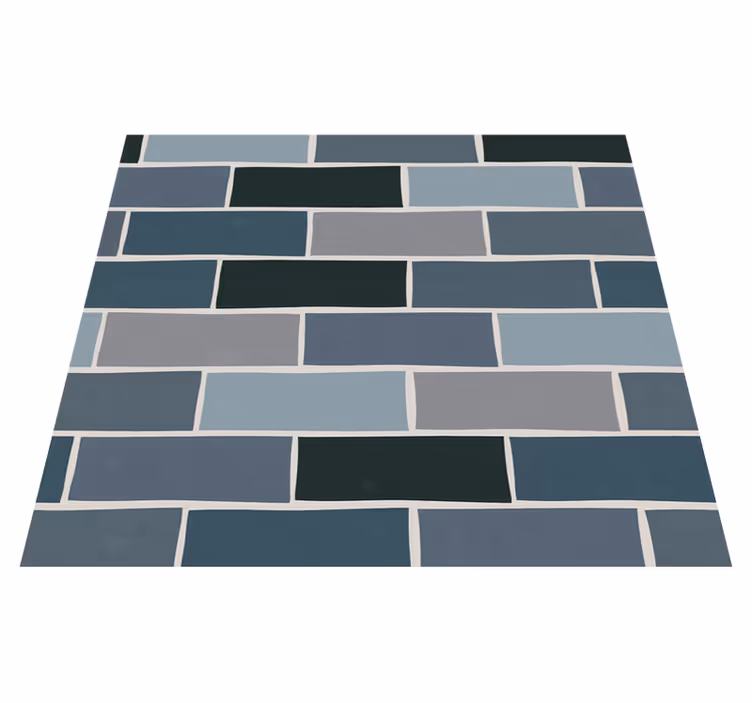 Vinyl rug bathroom stone gray brick design - TenStickers