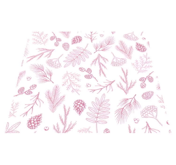Vinyl rug bathroom white background with pink pine - TenStickers