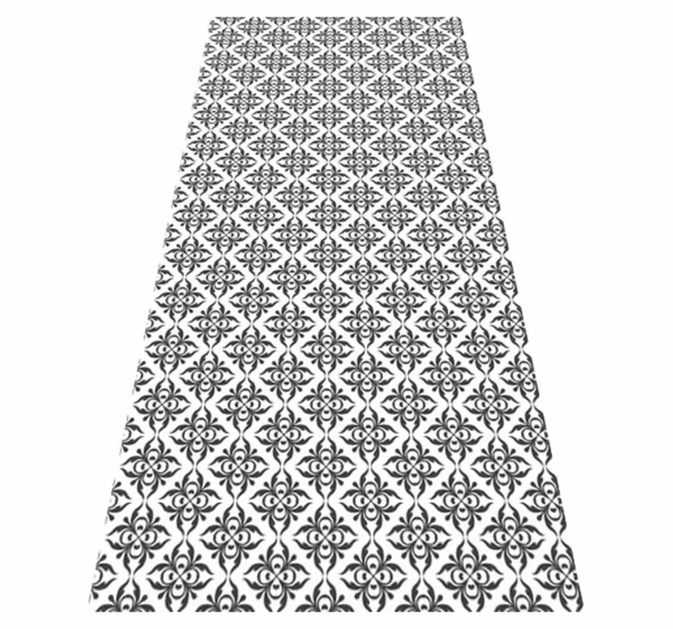 Vinyl rug bathroom black tile design - TenStickers