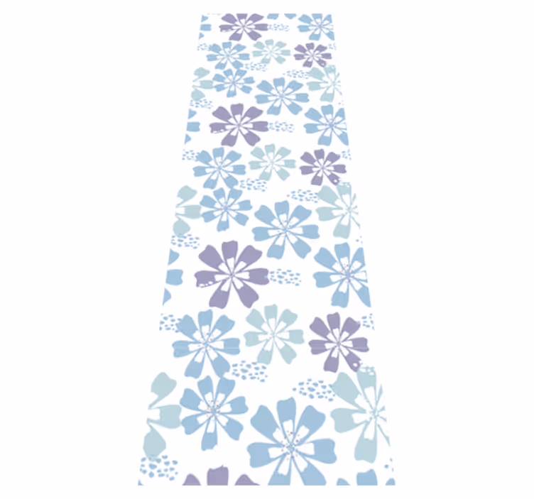 Vinyl rug bathroom in pastel floral design - TenStickers
