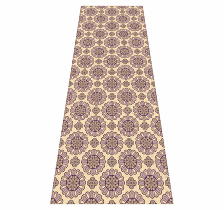 Vinyl rug bathroom in purple ethnic mandala style - TenStickers