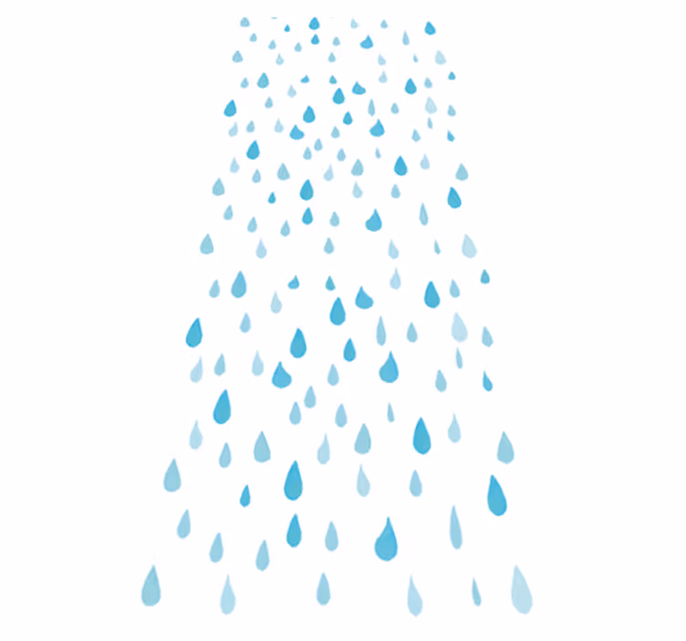 Vinyl rug bathroom blue watercolor water drops - TenStickers