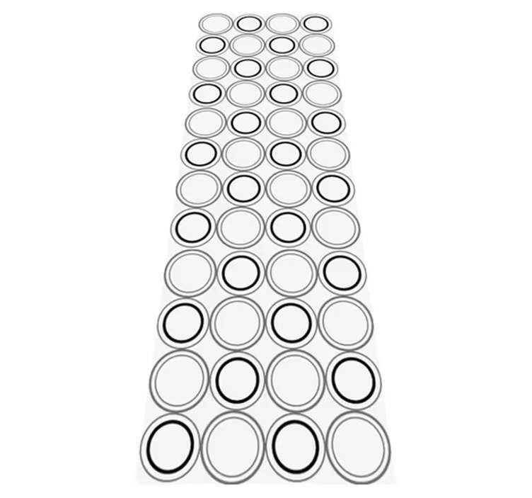 Vinyl rug bathroom with black and grey circles pattern - TenStickers