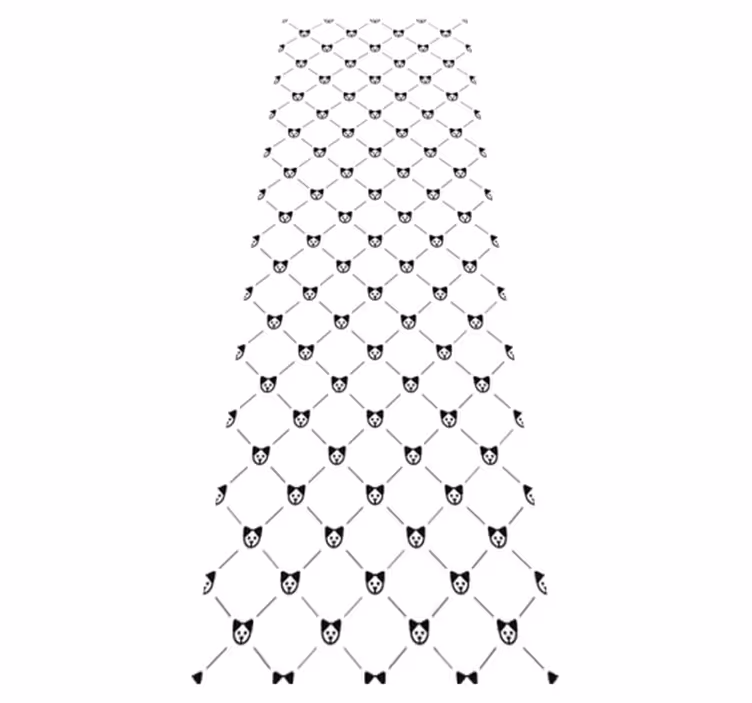 Vinyl rug bathroom black and white dog pattern - TenStickers