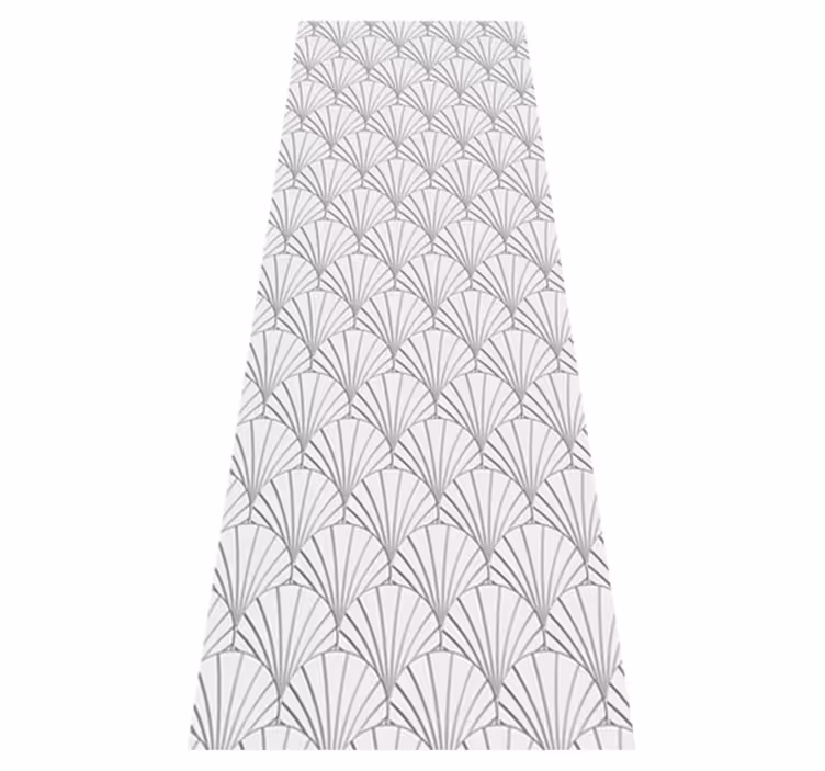 Vinyl rug bathroom art deco white shell design - TenStickers