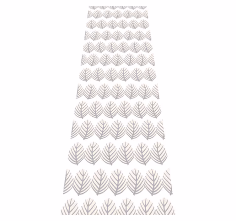 Vinyl rug bathroom with grey leaf pattern - TenStickers