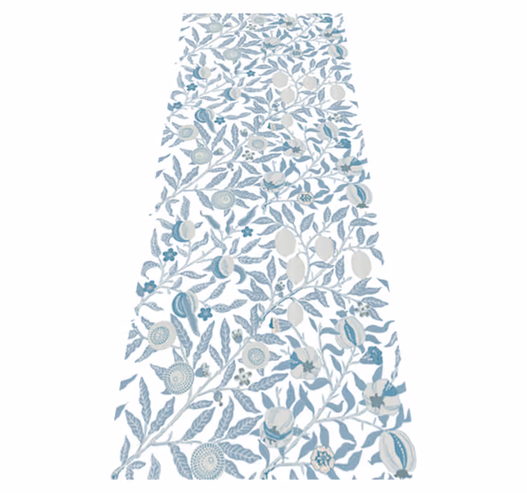 Vinyl rug bathroom blue flowers victorian style - TenStickers
